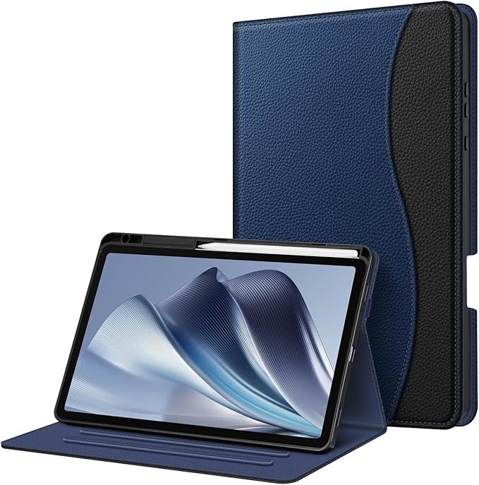Fintie Case for Samsung Galaxy Tab S11 5G 11 Inch 2025 Model (SM-X730/X736B) with S Pen Holder, Multi-Angle Viewing Soft TPU Back Cover with Pocket, Auto Wake/Sleep, Navy