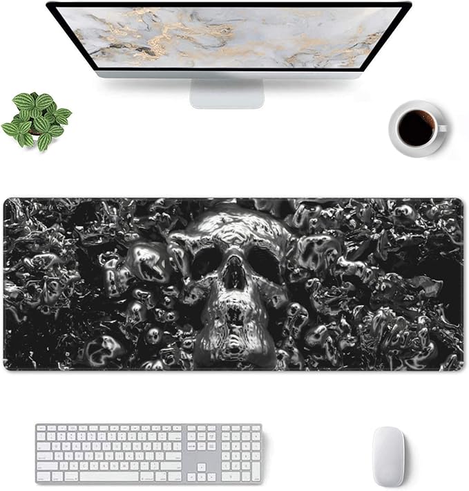 Skull Mouse Pad XL Large Mousepad Non Slip Rubber Base Desk Mat for Laptop Computer Gaming 31.5" X 12"