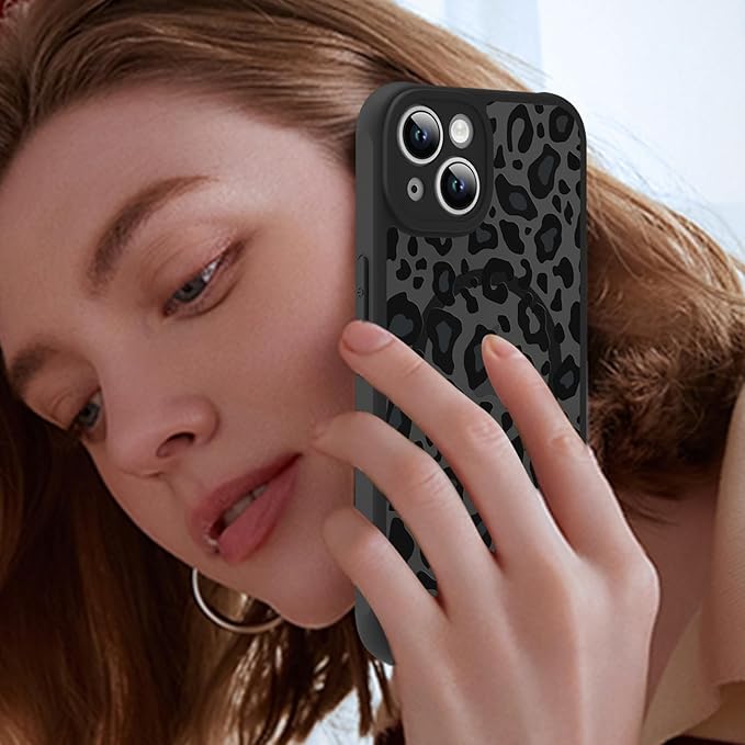 KANGHAR Case for iPhone 14 Phone Case [Compatible with Magsafe] Leopard Printed Pattern Cute Cheetah Protective Magnetic Case for Girls Women Men 6.1"