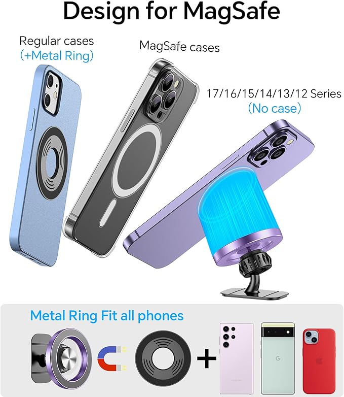 Kaistyle for Magsafe Car Mount【20 Strong Magnets】Magnetic Phone Holder for Car Phone Holder Mount Dash Mounted Holders Cell Phone Holders for Your Car Accessories for Women Men for iPhone 17 16 15 14