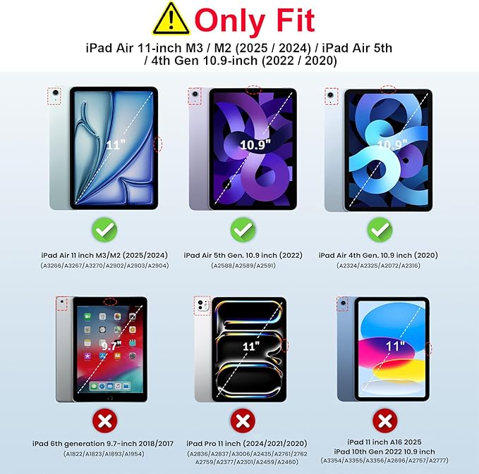 TiMOVO Case for iPad Air 11 Inch M4 2026/M3 2025/M2 2024, iPad Air 5th Generation 2022/4th Gen 2020 10.9 Inch with Pencil Holder, Stand Cover with Translucent Back, Auto Wake/Sleep, Dreamy Nebula