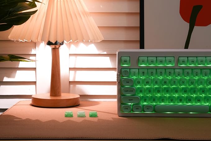 ZORNHER ZH980 Foundation Mechanical Keyboard,95% Green Creamy Keyboard with Number Pad,Girly Gaming Keyboard Full Size,Cute Jelly MOA Round Translucent Clear Keycaps,Creamy Sounding Linear Switches