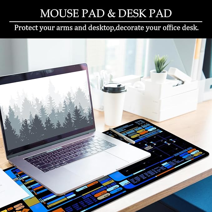 Spacecraft Dashboard Gaming Mouse Pad Large Mouse Pad Office Desk Accessories XL Desk Mat 31.5x11.8x0.12 inch Blue Large Desk Pad Keyboard Pad (Console)