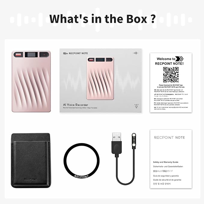AI Voice Recorder, Professional Voice Activated Recorder with AI Transcription & Summarize, 64GB Storage, 30H Battery, Noise Cancellation and AI Note Taker for Meetings and Interviews & calls