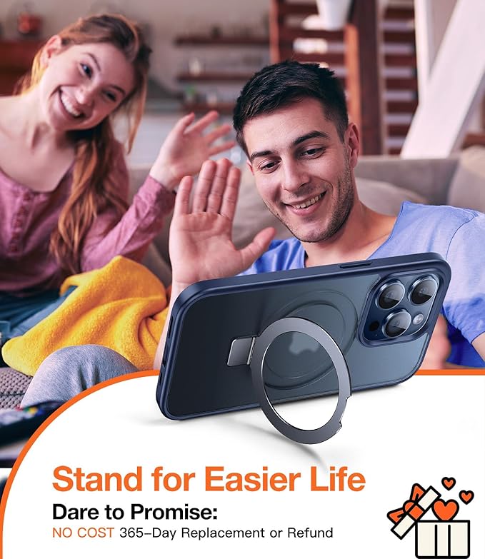 Chicfun 3-in-1 [Magnetic+Kickstand+Ring Holder] for iPhone 15 Pro Max Case Stand Ring Holder Compatible with MagSafe, Military Shockproof Protective Matte iPhone 15 Pro Max Phone Case Kickstand Cover