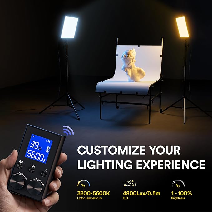 RALENO PLV-S116 Led Video Light and VL-S300K Led Video Lighting Kit with Remote & Stands for Video Recording YouTube Photography