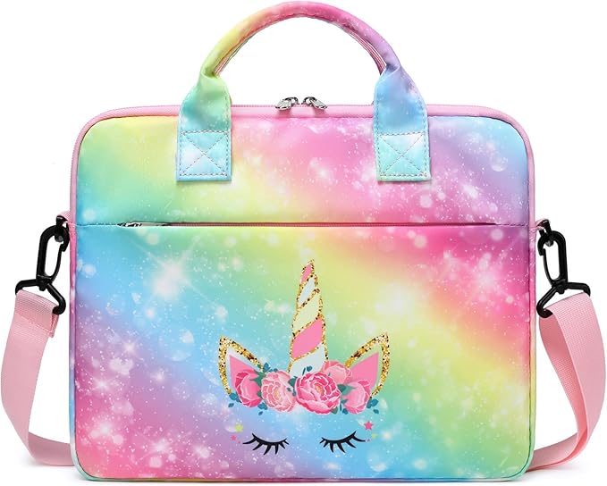 JIANYA Kids Tablet Carrying Bag, 10-12.5 Inch Tablet Sleeve Bag with Shoulder Strap, Unicorn