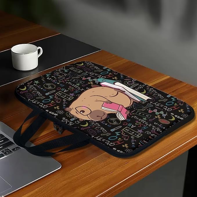 Capybara Formula 15 Inch Laptop Sleeve Protective Laptop Case Tote Bag with Zipper for Women Men Handbag Tablet Carrying Case Shoulder Bag for Business Travel Back to School Supplies