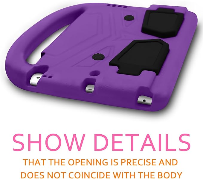 Kids Case for 7.9" iPad mini 5/Mini 4/Mini 3/Mini 2/Mini 1, Friendly Silicone Shockproof Cover with Handle Kickstand for Apple iPad mini 5th (2019), Mini 4th/ 3rd/ 2nd/1st Generation, Purple