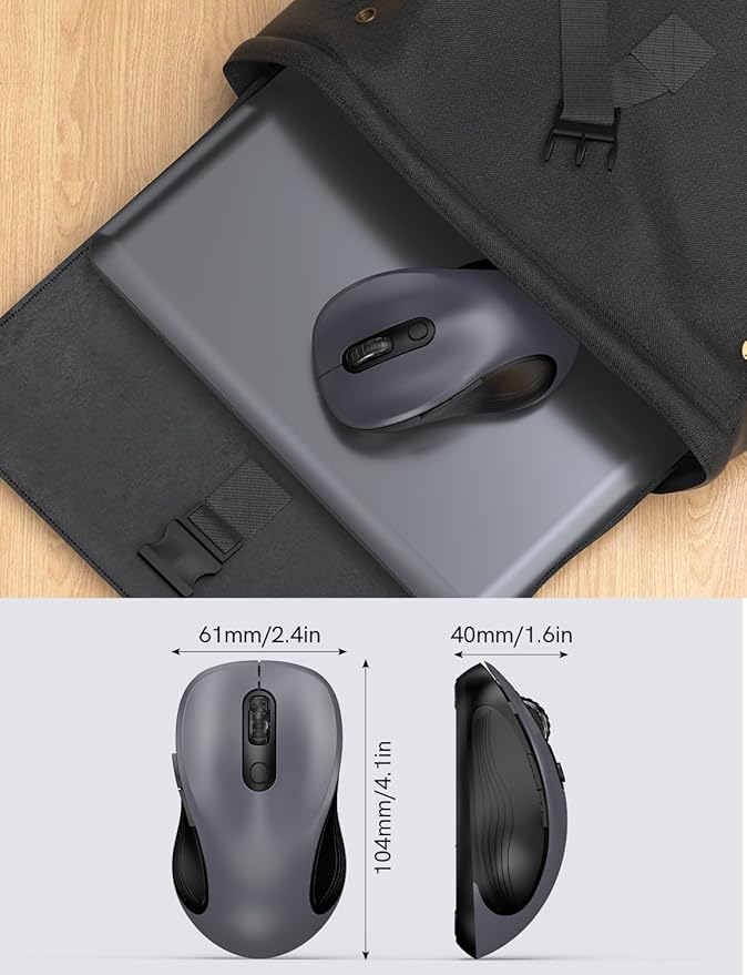 Trueque Wireless Mouse for Laptop, 2.4GHz Ergonomic Computer Mouse with Back & Forward Buttons, 3 Adjustable DPI Levels, 6 Buttons, Optical USB Cordless Mice for Windows PC (Space Gray, 10 Pack)