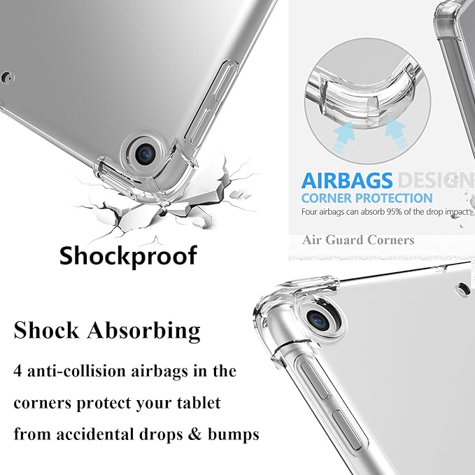 Clear TPU Back Case for iPad mini 5/4/3/2/1 Cover 7.9" (iPad mini 5th/4th/3rd/2nd/1st Generation) Shockproof Case [Reinforced Corners Protection] Slim Lightweight Transparent Shell, Clear