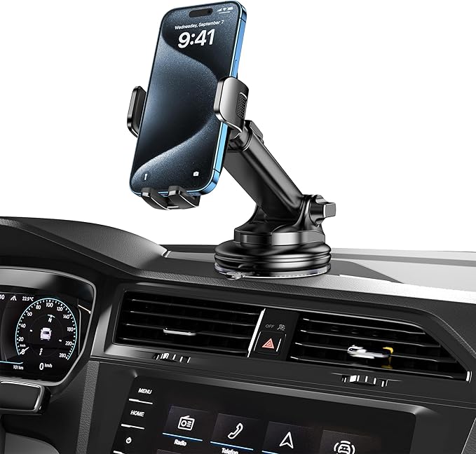 Qifutan Dash Mounted Phone Holders for Your Car Dash Phone Mount for Car Dashboard Air Vent Multi-Mount 3 in 1 Vehicle Windshield Holder Compatible Multi-Device Clip Desk Mount