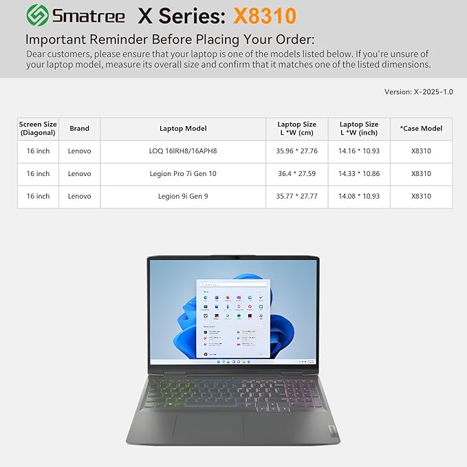 Smatree Hard EVA Protective Sleeve Case Compatible for 16 inch Lenovo Legion Pro 7/7i Gen 10, for 16 inch Lenovo Legion 9i Gen 9, for 16inch LOQ 16IRH8/16APH8 Gaming Laptop, Pink (X8310P)