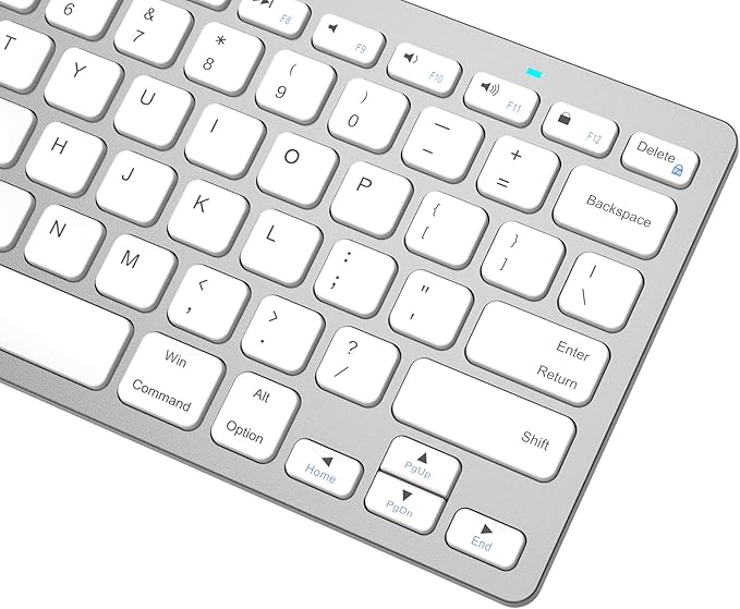 Arteck Ultra-Slim Bluetooth Keyboard Compatible with iPad 10.2-inch/iPad Air/iPad 9.7-inch/iPad Pro/iPad mini, iPhone and Other Bluetooth Enabled Devices Including iOS, Android, Windows Silver