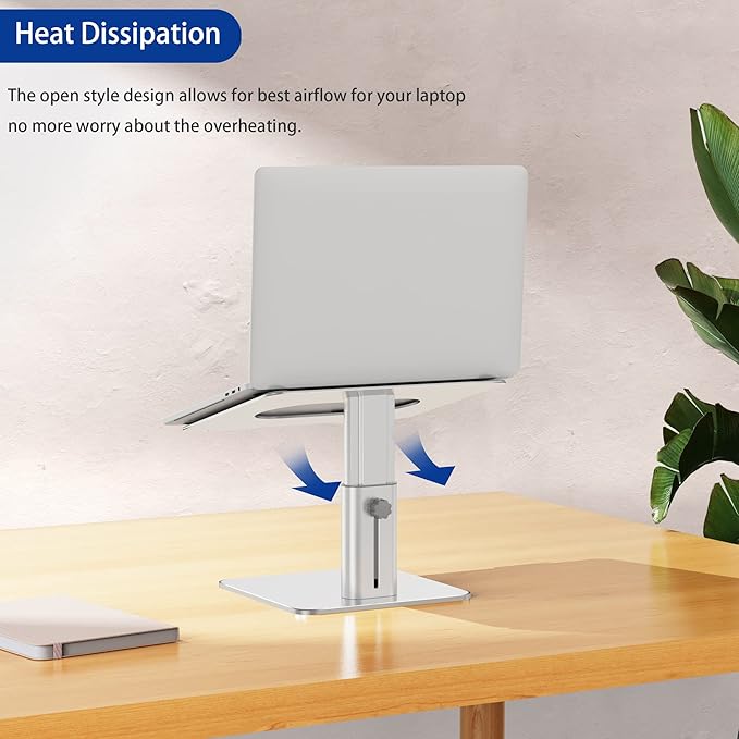 BESIGN LSX6N Laptop Stand, Ergonomic Adjustable Notebook Riser, Computer Holder, Laptop Mount Compatible with 10-15.6" Laptops, Silver