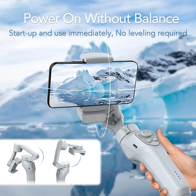 3-Axis Phone Gimbal with Adjustable Fill Light， Stabilizer for Smartphone, Phone Stabilizer for Video Recording, Gimbal for Android &iPhone，TikTok YouTube Vloging kit-JCROBOT iSleeky L7C Plus