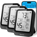 GoveeLife Hygrometer Thermometer H5104 3Pack, Bluetooth Room Temperature Monitor with APP Alert and 2 Years Date Storage Export, Remote LCD Digital Hygrometer Indoor Humidity Meter, Greenhouse