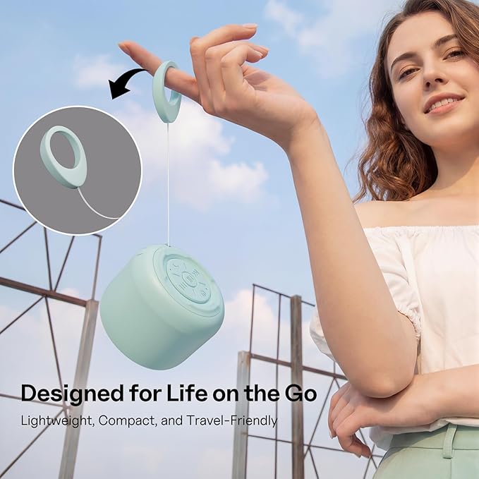 Bobtot Portable Bluetooth Speakers with Strap Easy to Carry, Wireless IPX5 Waterproof Mini Speaker with Loud Stereo Sound, 20 Hours Playtime, Rechargeable Battery, Built-in Microphone, Green