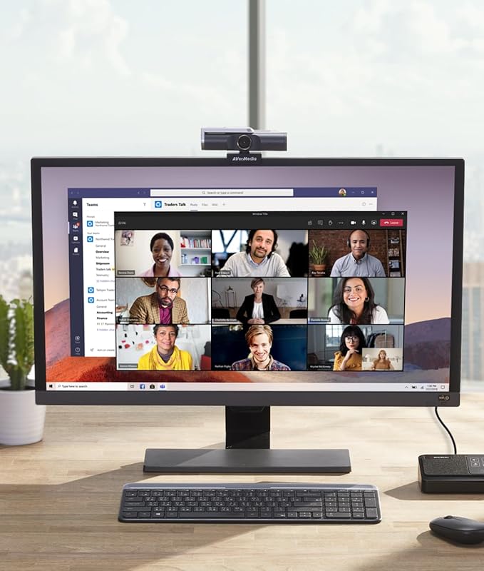 AVerMedia PW515 4K Ultra HD Business Webcam with Microphone for PC/Desktop/Laptop/Mac, with AI Auto Framing for Streaming, Meeting, Video Calls, Sony Sensor, Works with Teams, Zoom, Google Meet, OBS