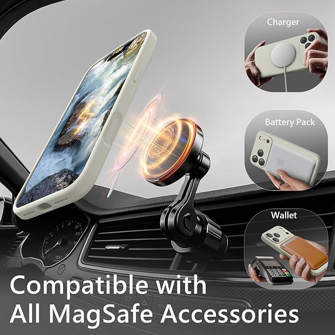 FireNova Magnetic for iPhone 17 Pro Case, Compatible with MagSafe, [Integrated Silicone Camera Control Button] [Camera Protection] Anti-Scratch Microfiber Lining Phone Case, 6.3", Stone
