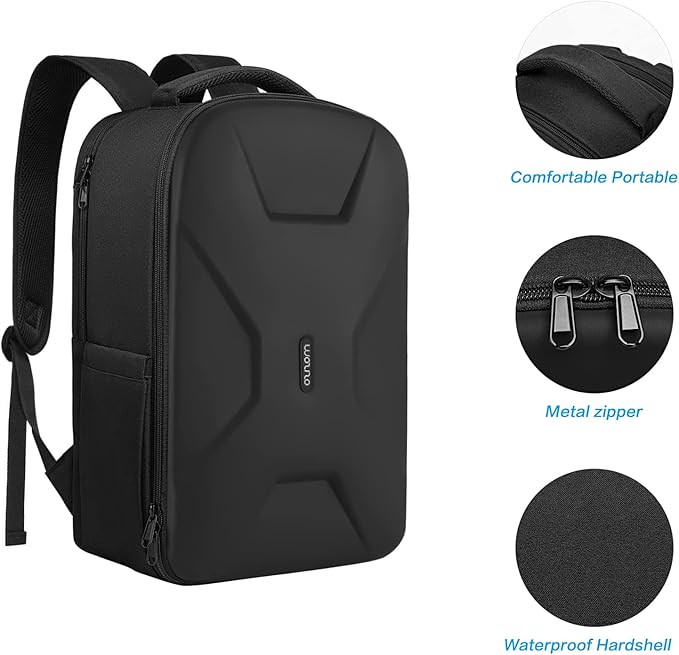 MOSISO 15.6-16 inch 35L Laptop Backpack with USB Charging Port for Women Men, Waterproof Hardshell Travel Business Computer Bag, Anti-Theft Daypack with Luggage Strap, Black