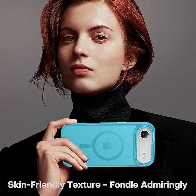 Newfuture Magnetic for iPhone Air Case [Compatible with Magsafe] [Military Grade Drop Protection] Translucent Matte Anti-Scratch Shockproof Protective Phone Cover 6.5 Inch, Lake Blue