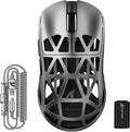ATTACK SHARK R2PRO 45g Superlight Magnesium Alloy Mouse, PixArt PAW3950 Sensor, 42000DPI, 8000Hz Wireless Polling Rate, 2.4G/BT/Wired Gaming Mouse, Programmable Mice with Coiled Cable, PC/Mac, Grey