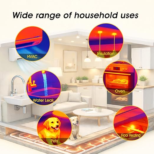 Mini Thermal Imaging Camera,256x192 Thermal Camera for Android,3.2mm Lens Small Thermal Imager for Smartphone -4°F~1022°F TEM Range Measure Home Inspection,Automotive