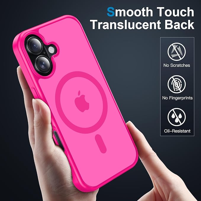 Strong Magnetic for iPhone 17 case [10Ft Military-Grade Protection] Compatible with fit MagSafe Shockproof Slim Thin Cover case for iPhone 17 6.3 inch, Hot Pink