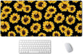 SSOIU Large Mouse Pad, Cute Sunflowers Desk Mat for Desktop, Women Girls Waterproof Gaming Mousepad With Stitched Edges, Non-Slip Laptop Computer Keyboard Mousepad for Office and Home 35.5 x 15.7 inch