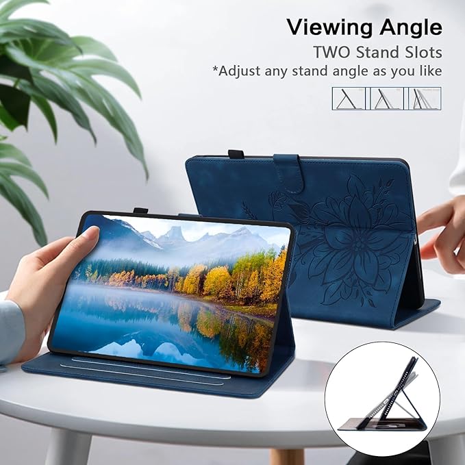 Case for iPad mini 7 2024 A17 Pro/iPad mini 6 2021 8,3 inch, Auto Wake/Sleep Supports Pencil Pro and Pencil(USB-C) Magnetic Clasp Stand, Blue
