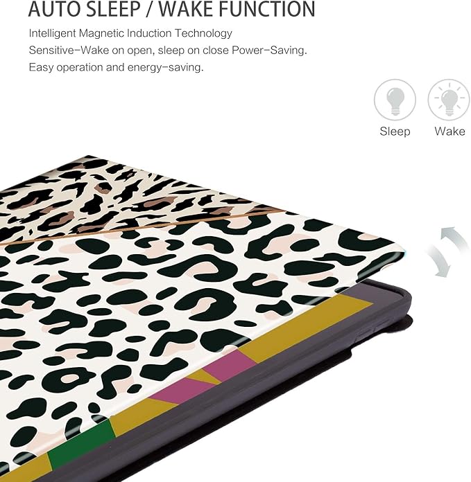 Case for iPad 9th Generation, Case for iPad 8th/7th Generation, Case for iPad 10.2 Inch Multi-Angle Viewing Case with Adjustable Stand Auto Wake/Sleep,Leopard
