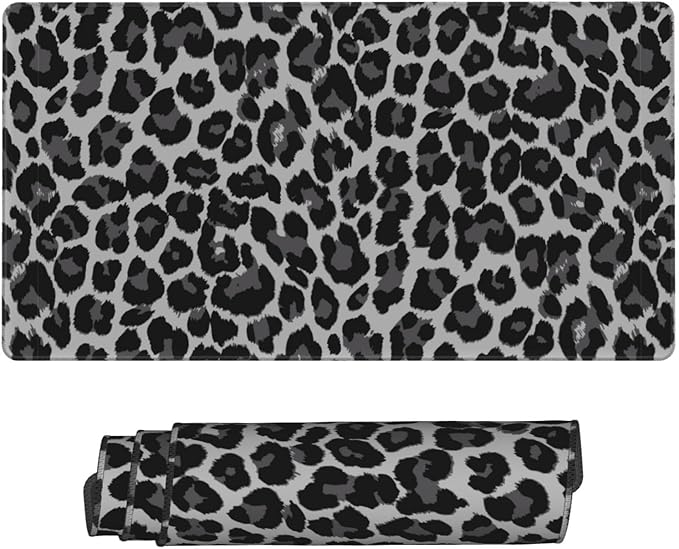 Leopard Skin Pattern Large Extended Mouse Pads XL Mousepad with Stitched Edges Non-Slip Rubber Base Computer Keyboard Pad Desk Mat for Home Office Desk Decor, 29.5" X 15.8"