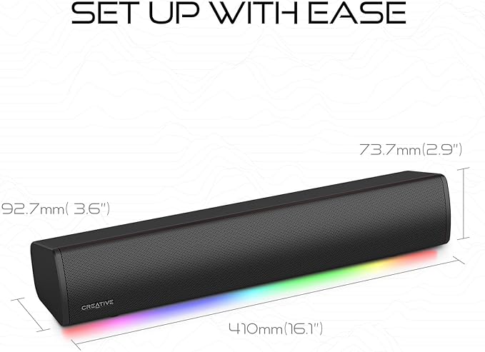 Creative Labs Sound Blaster GS3 Compact RGB Gaming SOUNDBAR - White