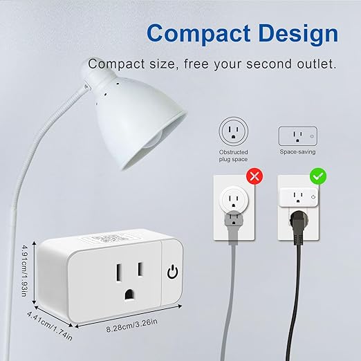 Matter Smart Plug Mini 15A, Support Apple HomeKit, Siri, Alexa, Google, SmartThings, App & Voice Control, Schedule & Timer, Super Easy Setup, 2.4G Wi-Fi Only, ETL&FCC, 4-Pack