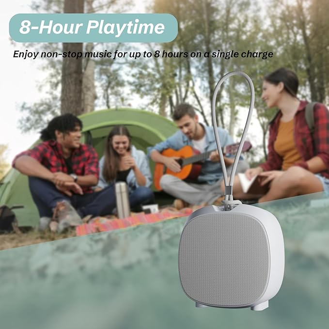 PEICHENG Speaker, Small Portable Bluetooth Wireless IPX5 Waterproof Shower Speaker,Loud Stereo Sound Deep Bass,Dual Pairing, RGB Lights,Long Playtime for Outdoor Party, Great Gift,1PC (White)