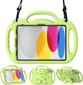 Kids Case for iPad 11th Generation (A16) 11" 2025 & 10th Gen 10.9" 2022 & iPad Air 11" 2025/2024 & Air 5th/4th Gen & Pro 11, Protective Cover with Shoulder Strap Handle Stand, Lime Green