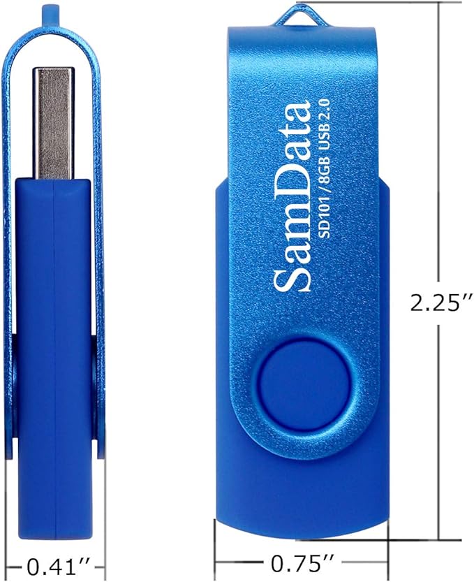 SamData 8GB USB Flash Drives 5 Pack 8GB Thumb Drives Memory Stick Jump Drive with LED Light for Storage and Backup (5 Colors: Black Blue Green Red Silver)