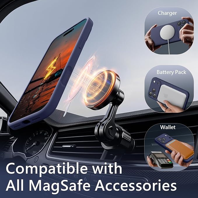 FireNova Magnetic for iPhone 17 Pro Max Case, Compatible with MagSafe, [Integrated Silicone Camera Control Button] [Camera Protection] Anti-Scratch Microfiber Lining Phone Case, 6.9", Navy Blue