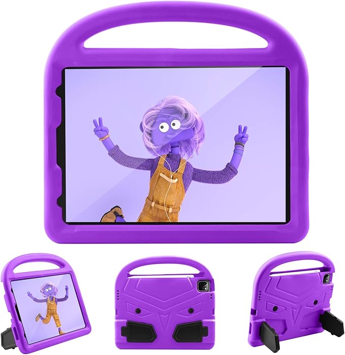 Kids Case for iPad Pro 11 2022/2021/2020 (4th/3rd/2nd Generation), Techcircle Child Shock Proof EVA Protective [Support Pencil Charging] Handle Stand Case for iPad Air 5/4 Gen 10.9" 2022/2020, Purple