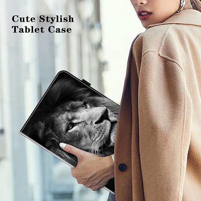 Case for iPad Air 11 Inch M4/M3/M2 (2026/2025/2024),iPad Air 5th/4th Generation Case 10.9 Inch 2022/2020, PU Leather Stand Shockproof Cover with Card Slots - Lion