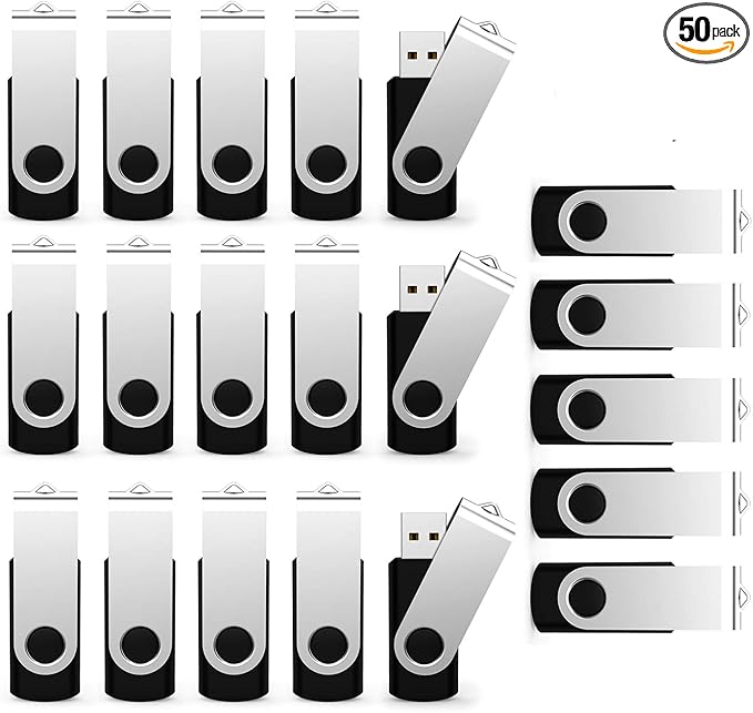 USB Flash Drive 256MB 50 Pack, Bulk USB 2.0 Thumb Drives Swivel Memory Stick Jump Drive Pen Drive,256MB 50 Pieces