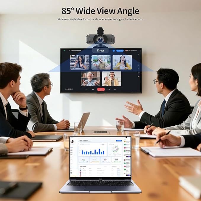 1080P Hd Webcam with Dual Mics &Rotatable Tripod,Privacy Cover for Pc/Laptop, Usb Computer Camera Plug & Play with Auto Light Correction for Video Calls, Live Streaming Gaming & Online Meetings