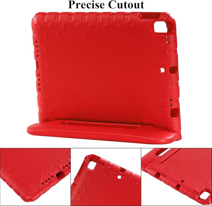 Kids Case for iPad 9th/8th/7th Generation 10.2" & iPad Air 3 10.5" (Air 3rd Gen) & iPad Pro 10.5 2017 with Rotating Handle/Stand Kickstand Soft Cover for iPad 10.2 inch 2021/2020/2019, Red