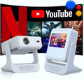 【Touch Screen/APP Store/800 ANSI/Auto Focus】Portable Projector, Full HD 4K Support Smart Video Projector, WiFi 6 Bluetooth for Home Theater/Gaming/Outdoor (180° Stand & 300 ''Display)