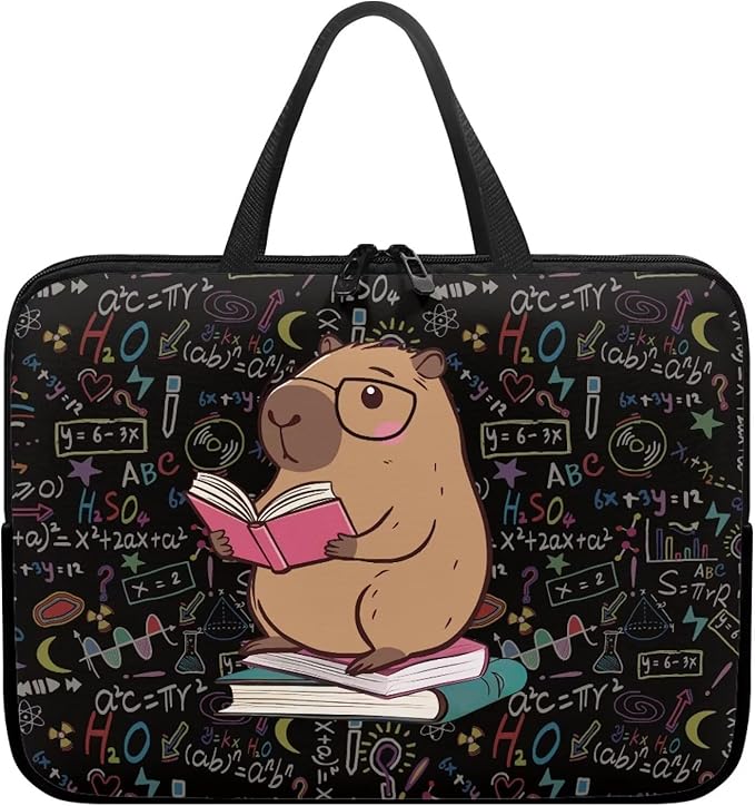Capybara Formula 10 Inch Laptop Sleeve Protective Laptop Case Tote Bag with Zipper for Women Men Handbag Tablet Carrying Case Shoulder Bag for Business Travel Back to School Supplies