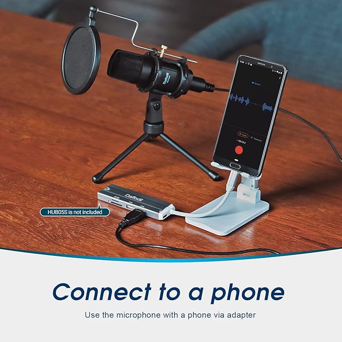 Daffodil Condenser Microphone USB Omnidirectional MCP200 - Mic with Tripod Stand, Pop Filter - Recording Vocals, Gaming, Podcast, ASMR, Vlogging Broadcast and Streaming for PC and Mac - Black