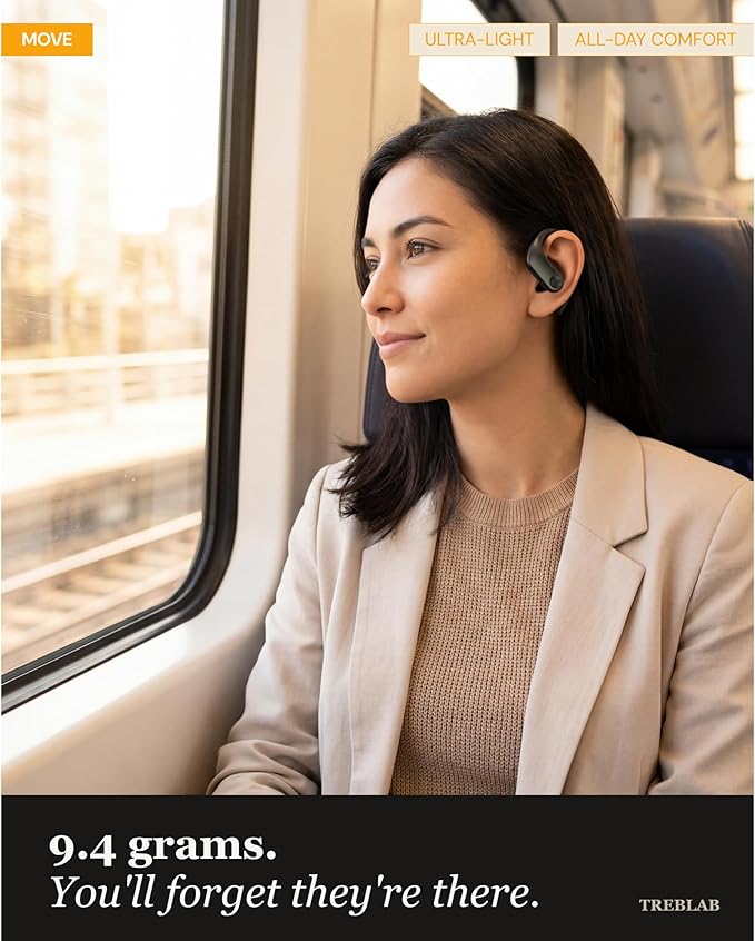 TREBLAB X3 Pro - Sports Wireless Ear Buds Bluetooth - Comfortable Workout Headphones with Secure Ear Hooks, 12H Long Battery Life, IPX5 Sweatproof Earphones, Noise Isolation Over Ear Earbuds
