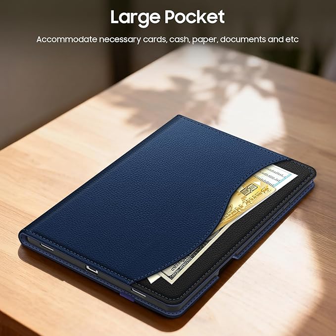 Fintie Case for Samsung Galaxy Tab S11 5G 11 Inch 2025 Model (SM-X730/X736B) with S Pen Holder, Multi-Angle Viewing Soft TPU Back Cover with Pocket, Auto Wake/Sleep, Navy