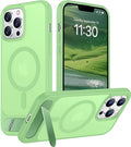 Magnetic Compatible with iPhone 13 Pro Case, [Built-in Invisible Kickstand][Compatible with MagSafe][Military Grade Shockproof] Slim Translucent Matte Phone Case for iPhone 13 Pro 6.1"